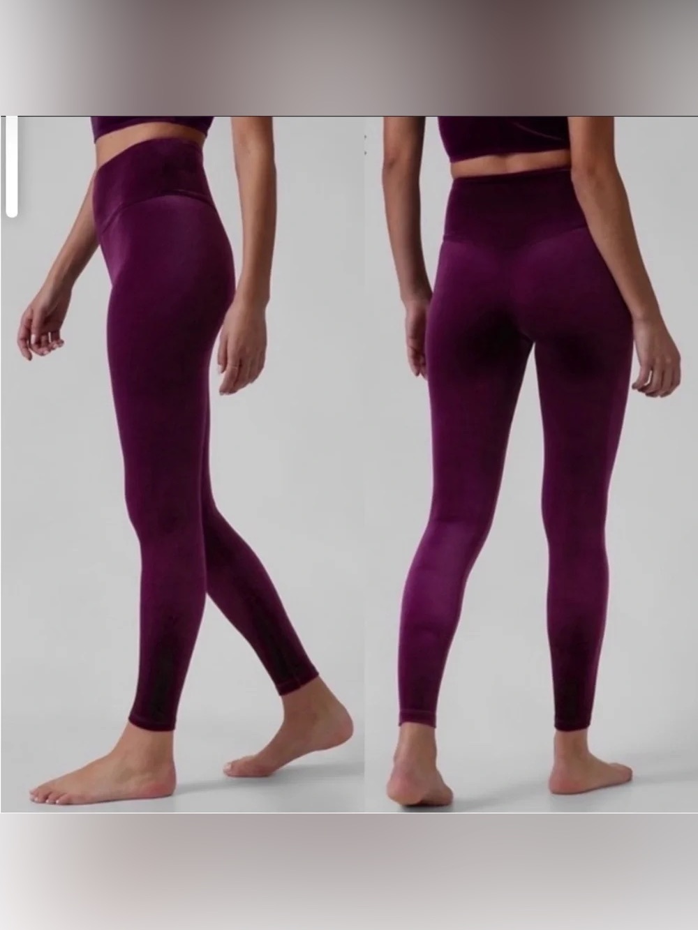 ATHLETA Elation Velvet Leggings in Century Plum Ultra High Rise